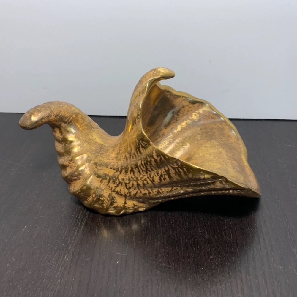 Stangl Pottery Hand Painted Granada Gold Conch Shell Trinket Dish/Container